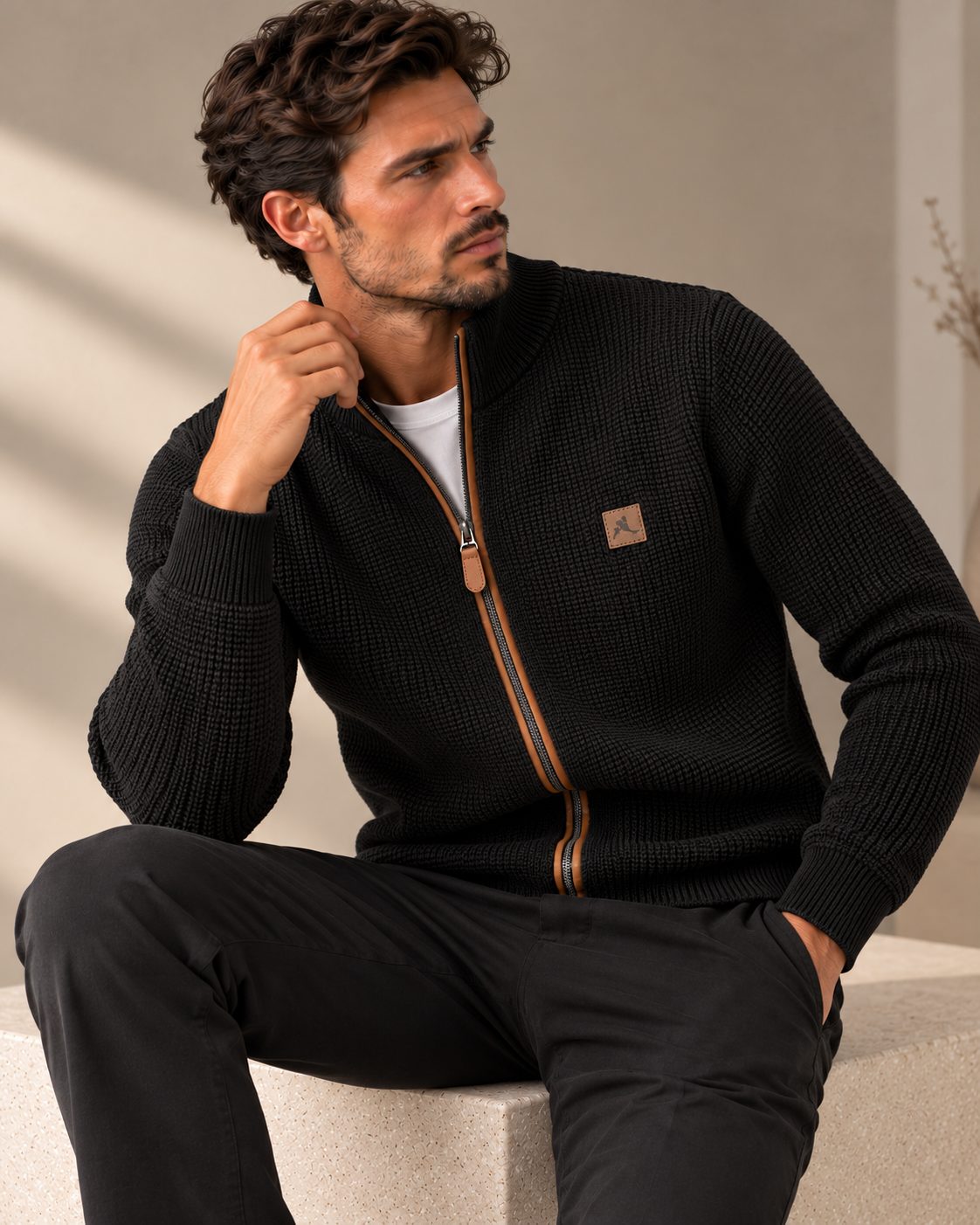 Ανδρική Ζακέτα πλεκτή  Double Knit MFG