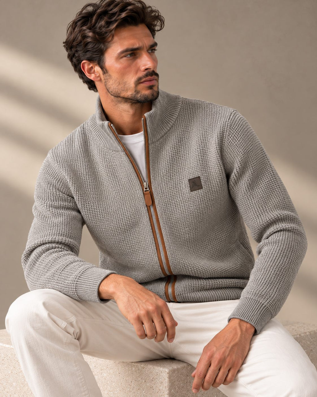 Ανδρική Ζακέτα πλεκτή  Double Knit MFG