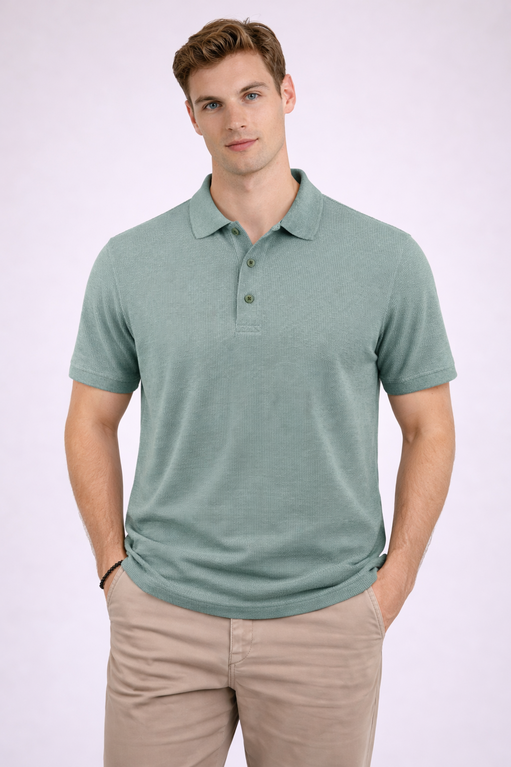 Ανδρικό Polo Waffle Nefti Melanje MFG