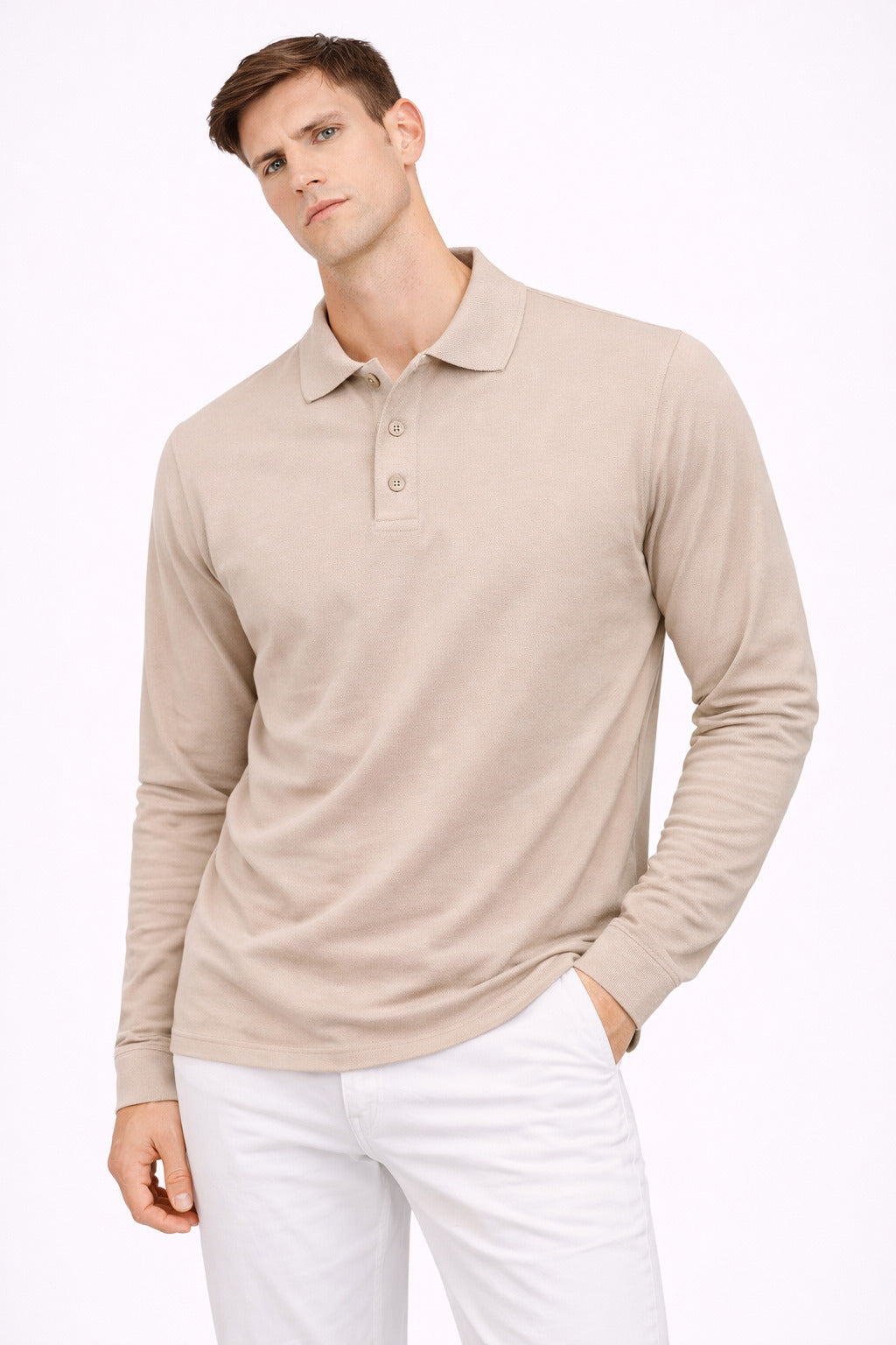 Ανδρικό Μακριμάνικο Polo Button up MFG