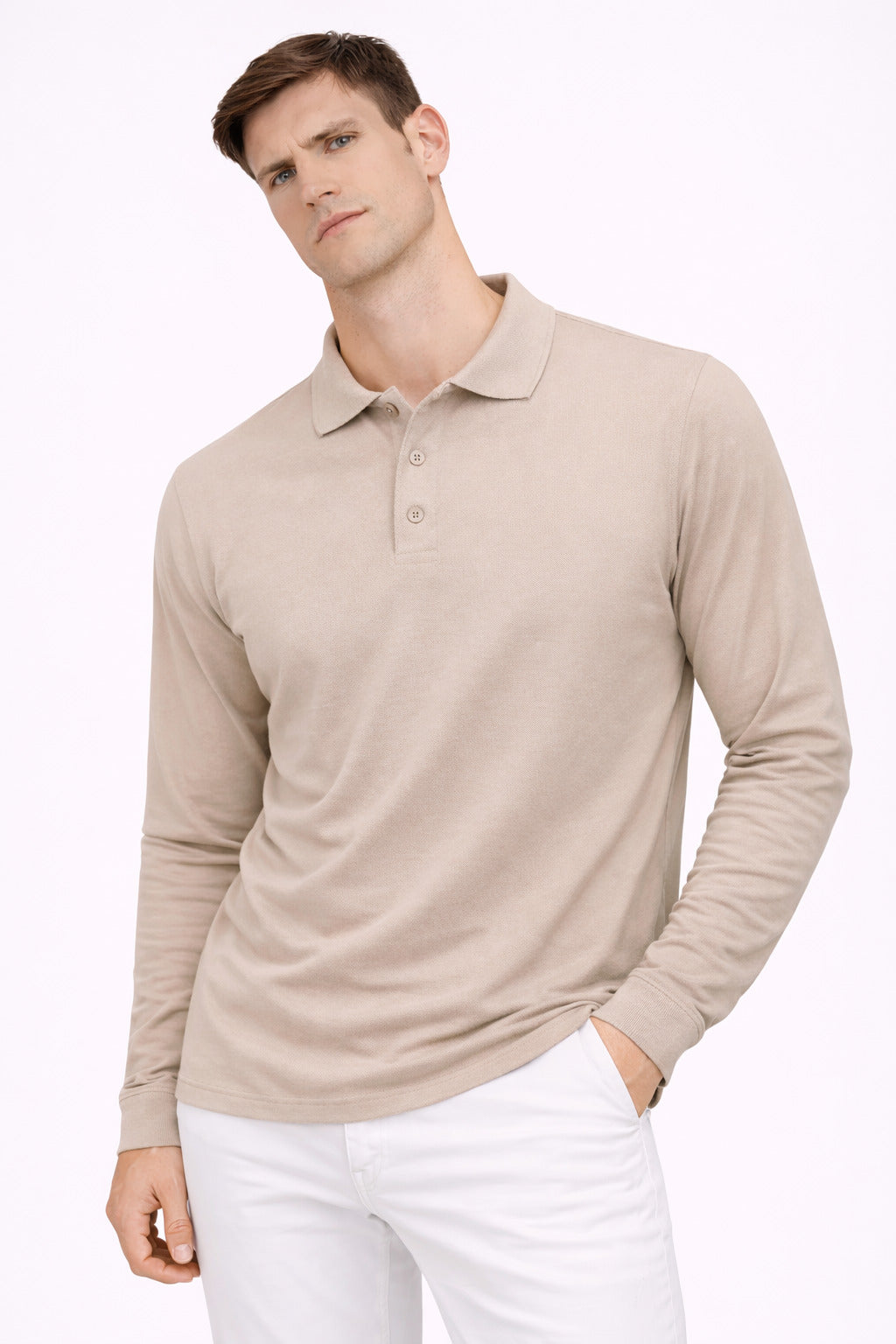 Ανδρικό Μακριμάνικο Polo Button up MFG