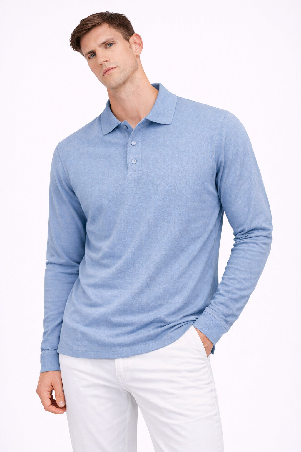 Ανδρικό Μακριμάνικο Polo Button up MFG