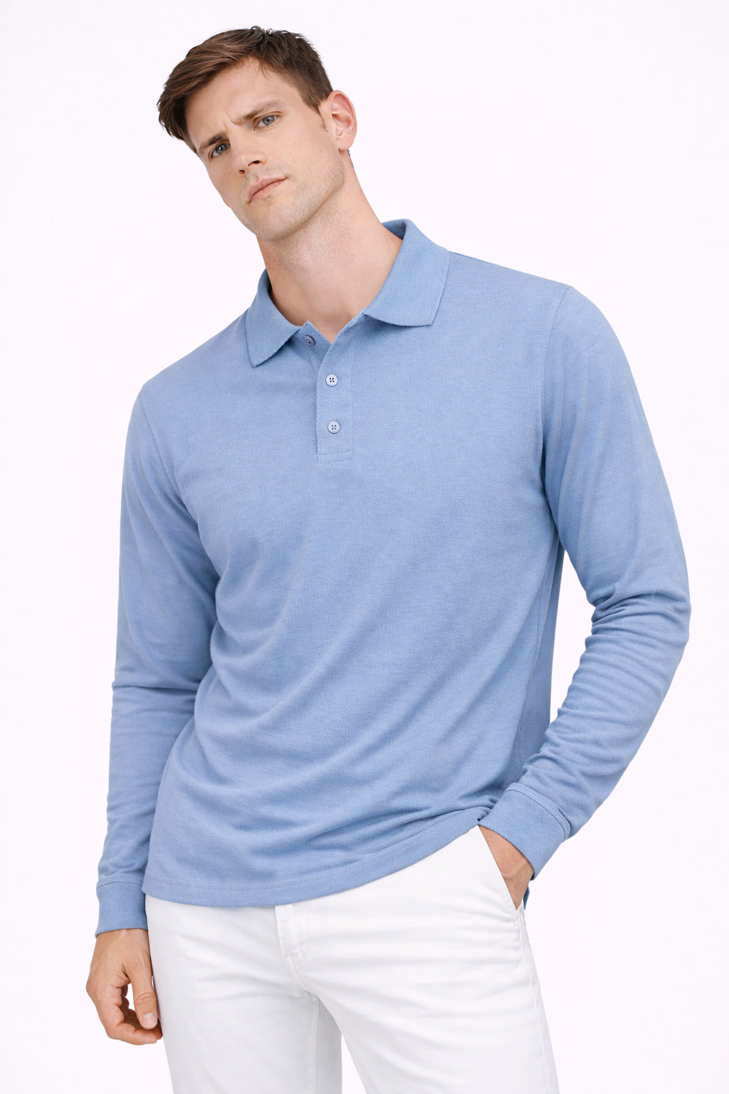 Ανδρικό Μακριμάνικο Polo Button up MFG