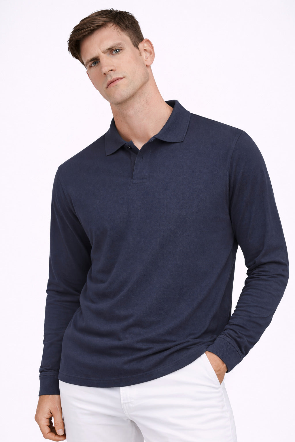 Ανδρικό Μακριμάνικο Polo Button MFG