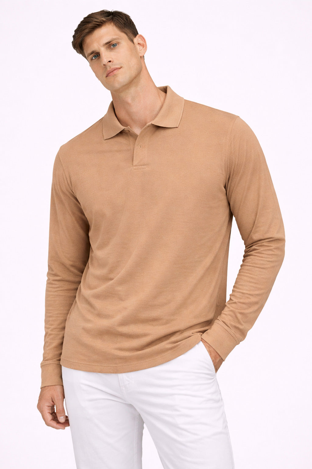 Ανδρικό Μακριμάνικο Polo Button MFG