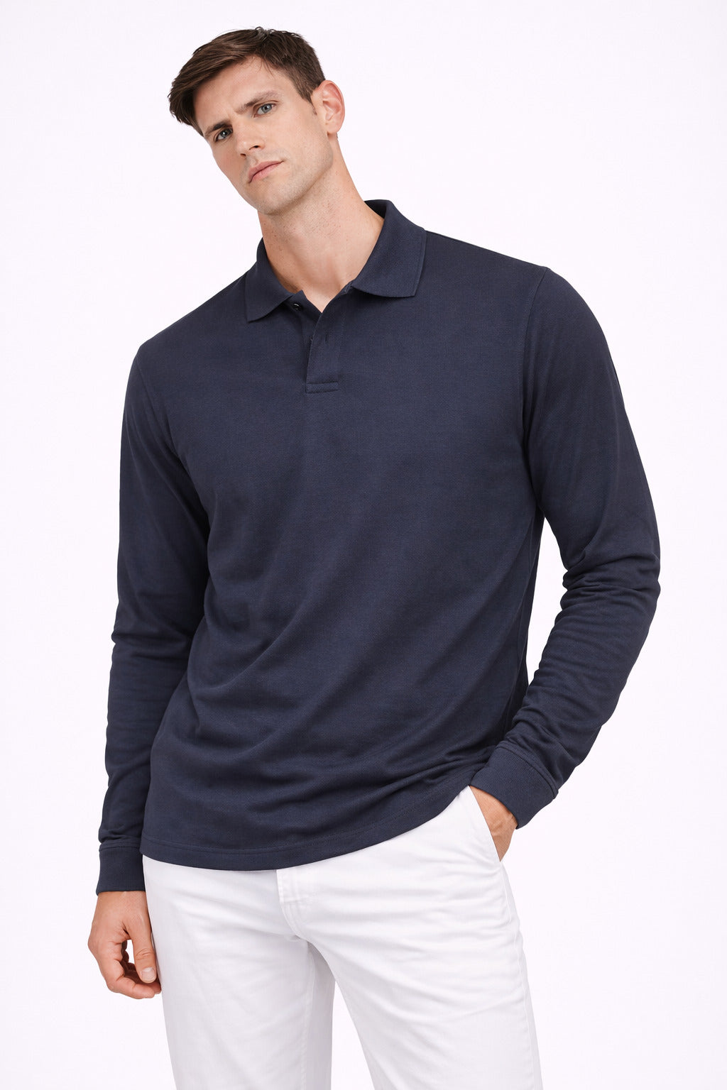 Ανδρικό Μακριμάνικο Polo Button MFG