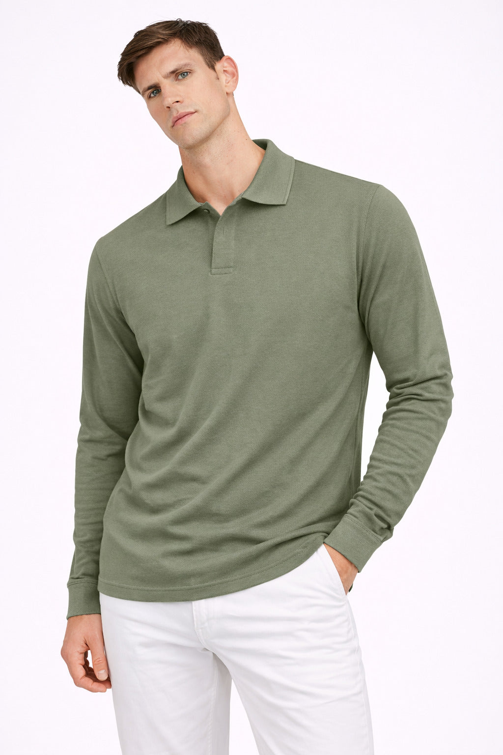 Ανδρικό Μακριμάνικο Polo Button MFG