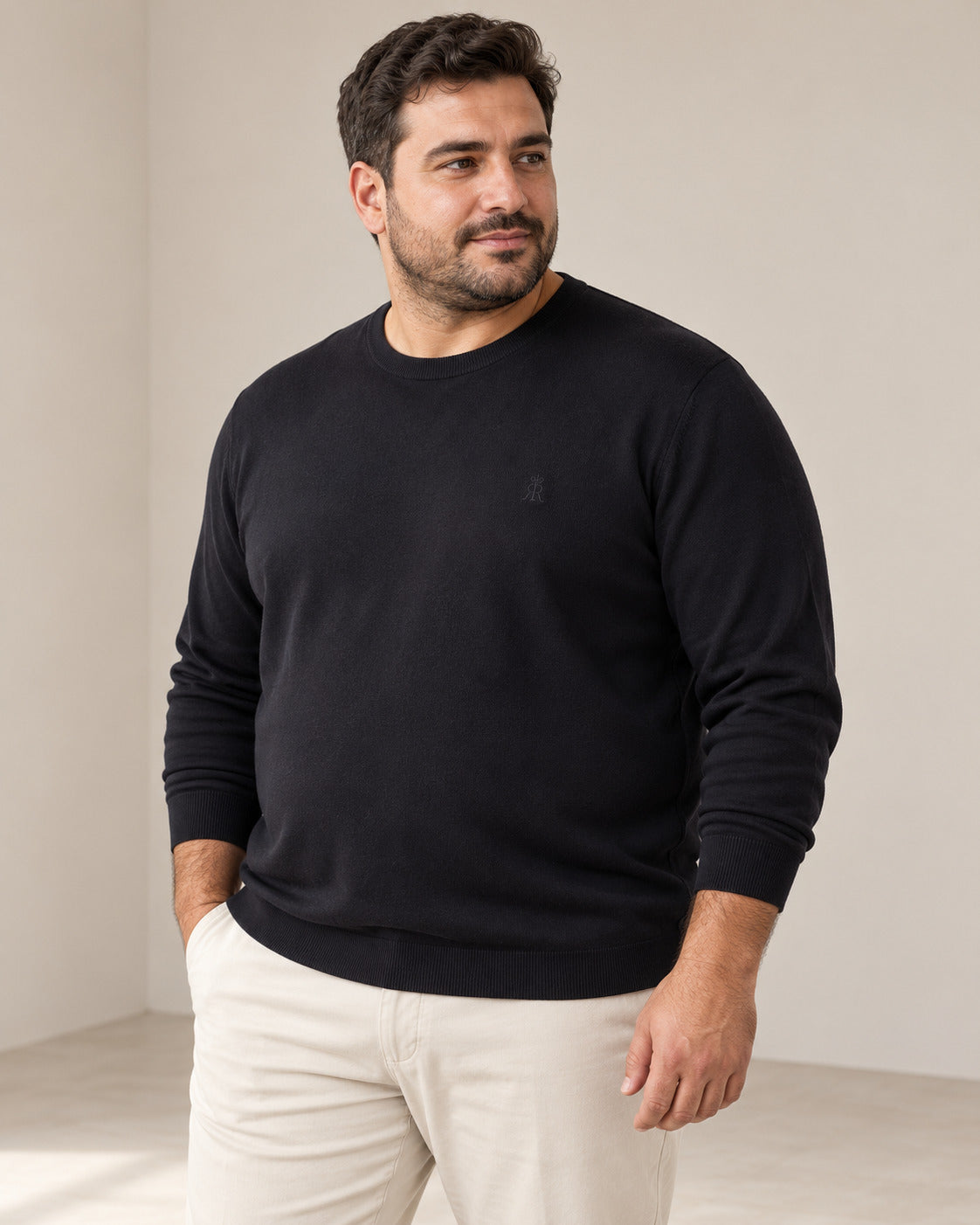 Ανδρική Πλεκτή Μπλούζα Λαιμόκοψη MFG Bigsize
