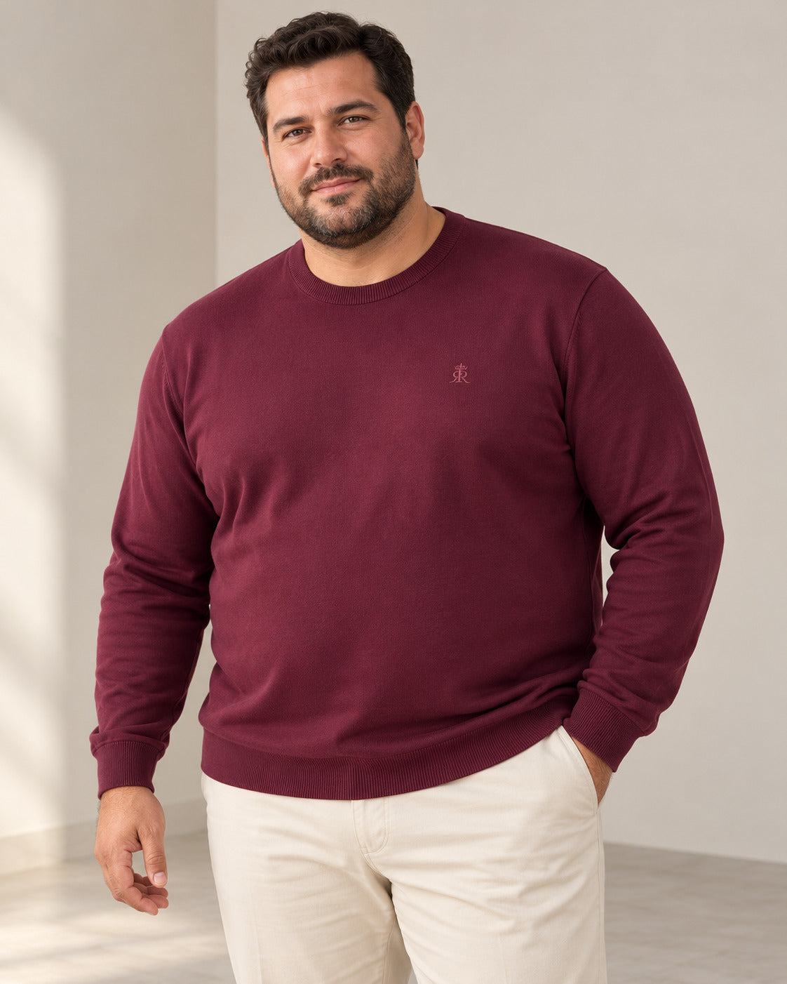 Ανδρική Πλεκτή Μπλούζα Λαιμόκοψη MFG Bigsize