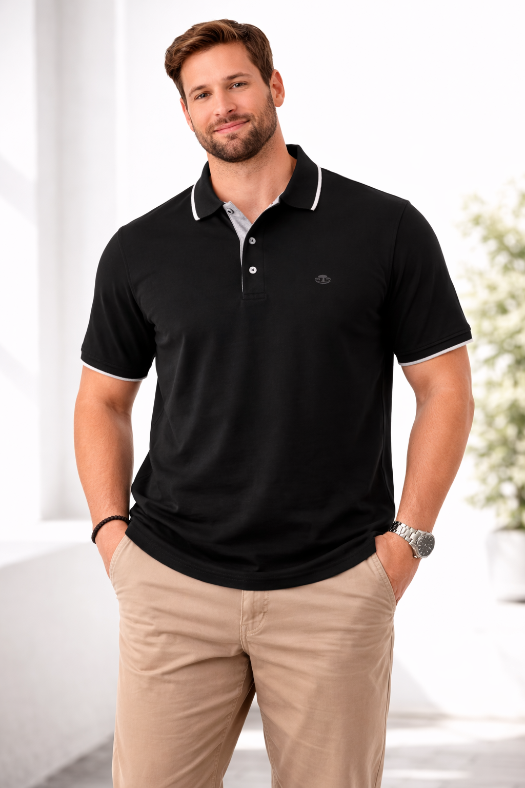 Ανδρική Μπλούζα Polo Waffle BigSize MFG