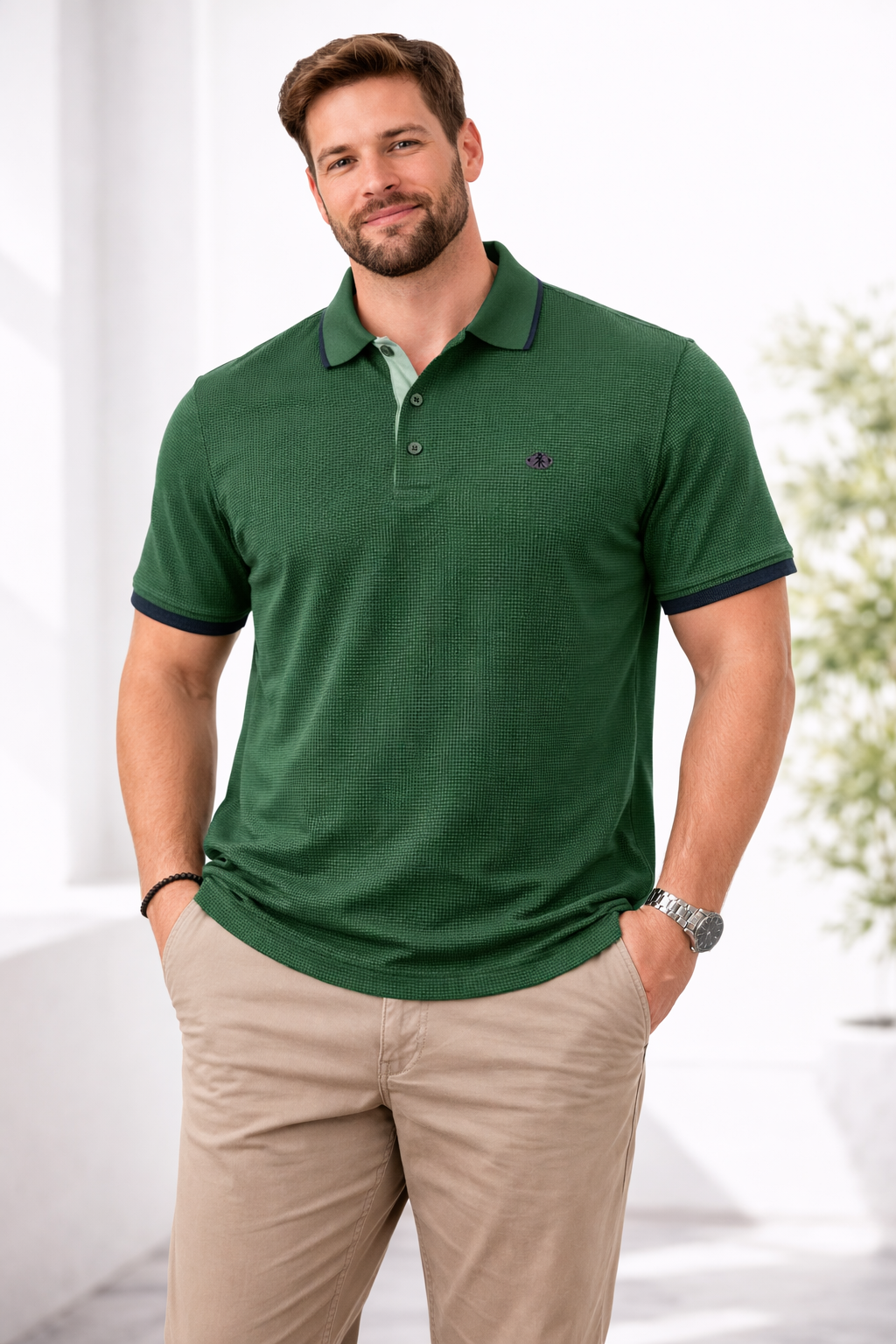 Ανδρική Μπλούζα Polo Waffle BigSize MFG