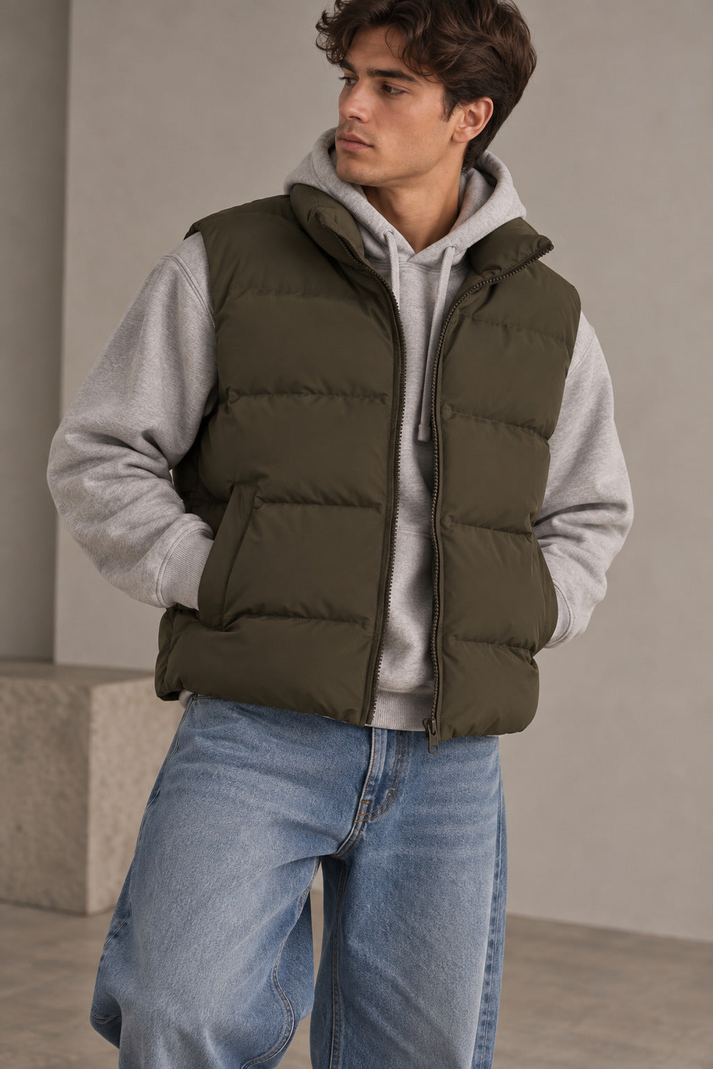 Ανδρικό Μπουφάν Αμάνικο Puffer MFG
