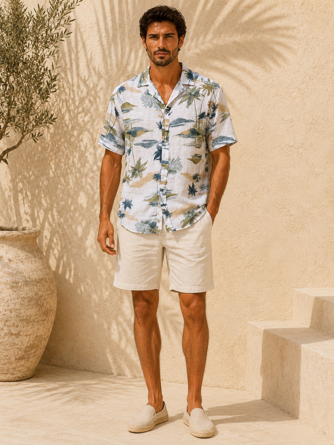 Ανδρικό Κοντομάνικο Πουκάμισο Floral MFG