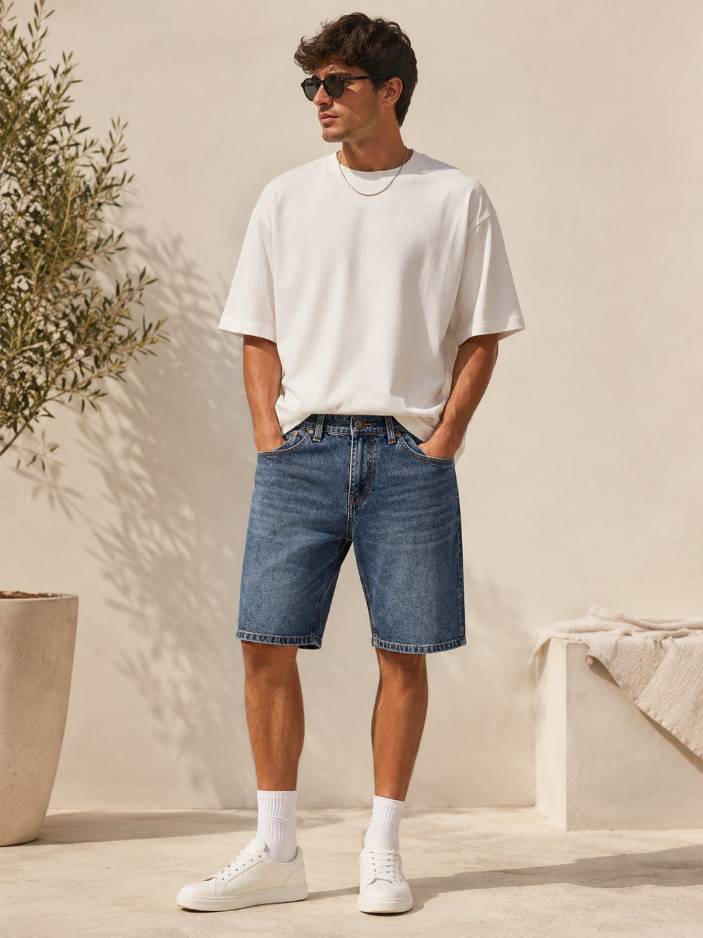 Ανδρική Jean βερμούδα Simple MFG