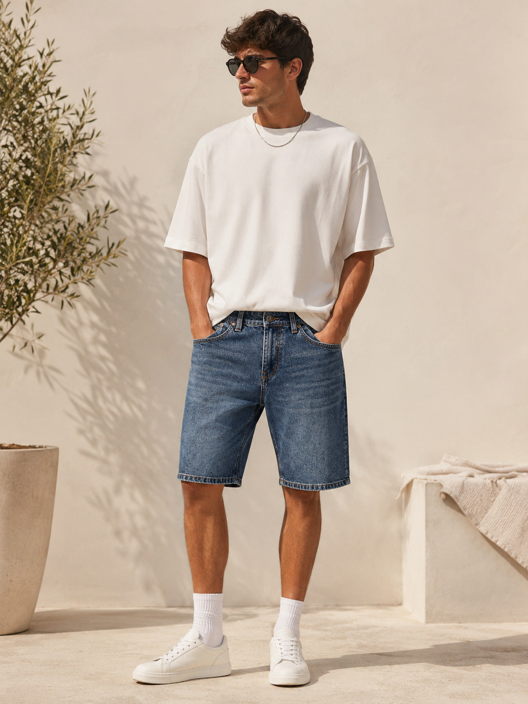 Ανδρική Jean βερμούδα Simple MFG