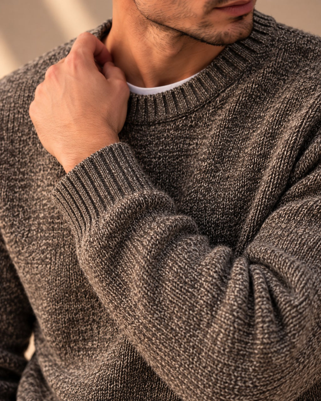 Ανδρική Πλεκτή Μπλούζα Wool Ζακάρ MFG
