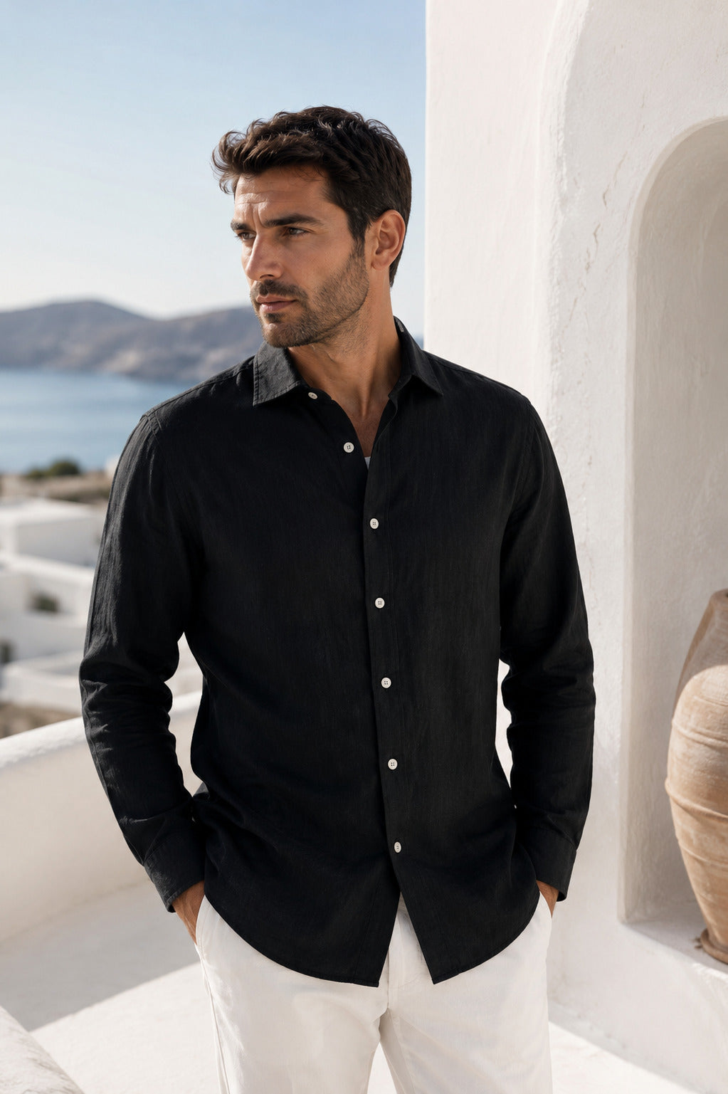 Ανδρικό Πουκάμισο Λινό Cycladic MFG