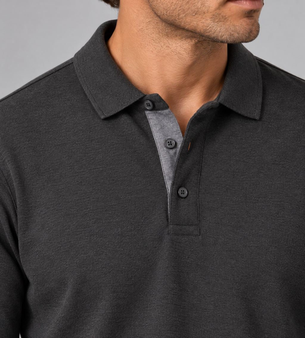 Ανδρική μπλούζα Polo μακρυμάνικη Simple MFG