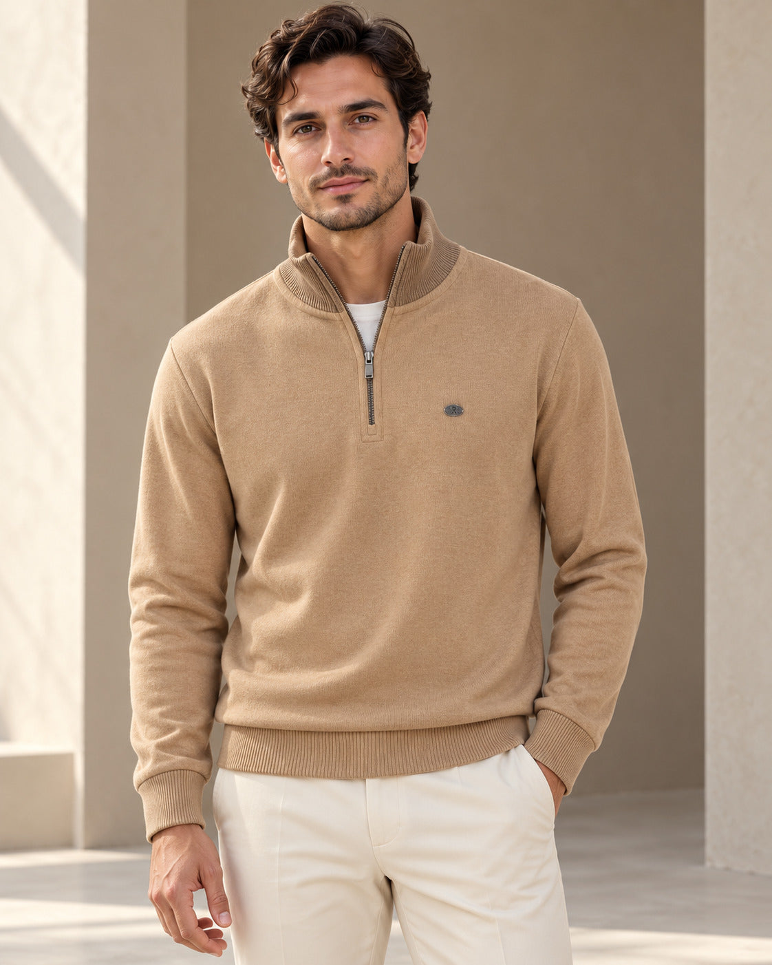 Ανδρική Μπλούζα Half-zip Melange MFG