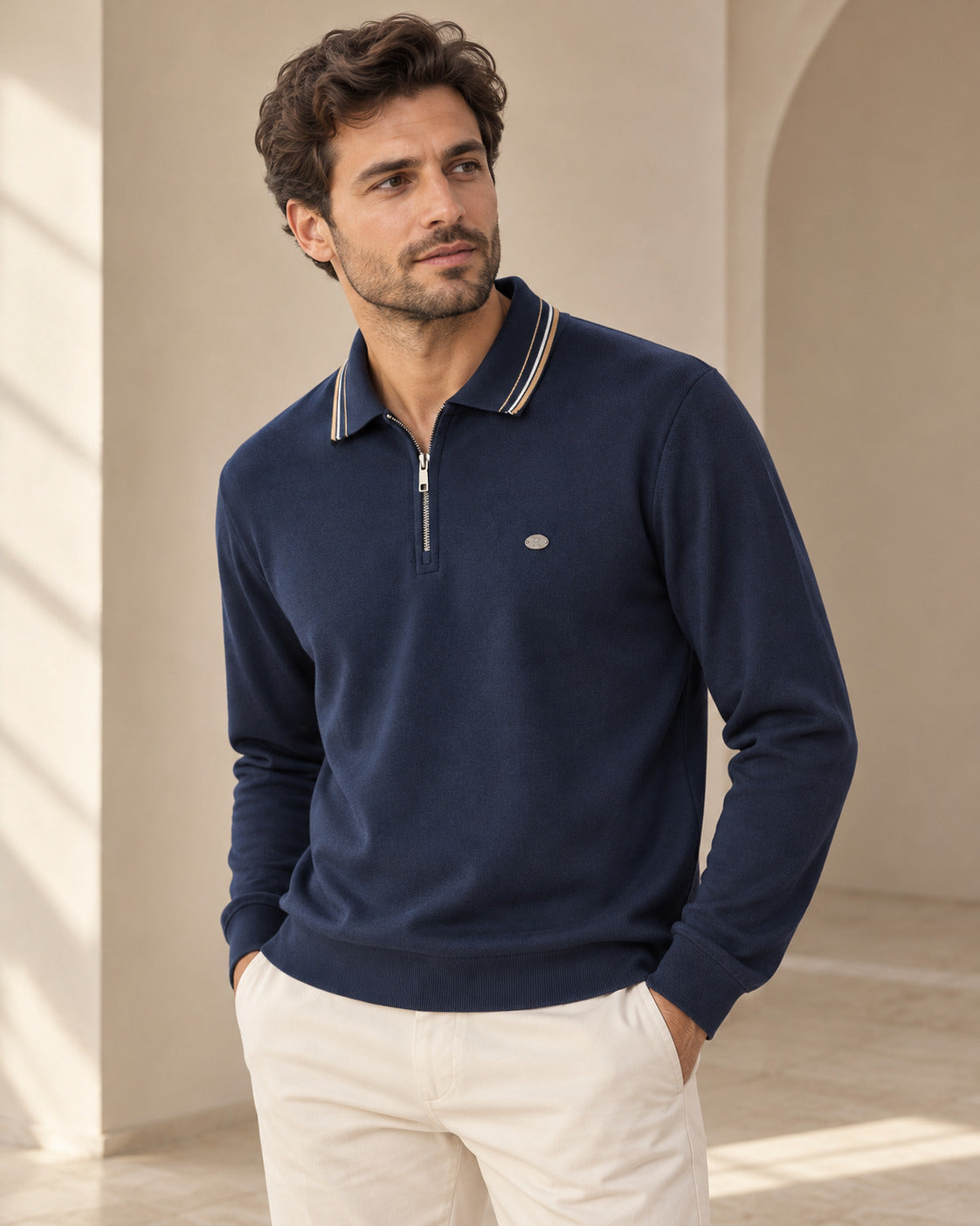 Ανδρική Μπλούζα Polo Zip MFG