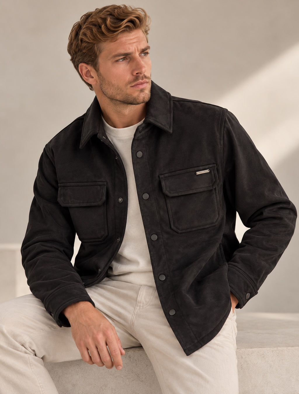 Ανδρικό Suede Effect Overshirt MFG