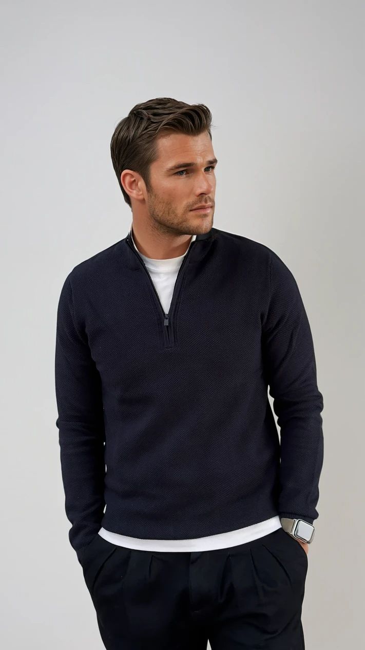 Ανδρική Πλεκτή μπλούζα Half-Zip MFG