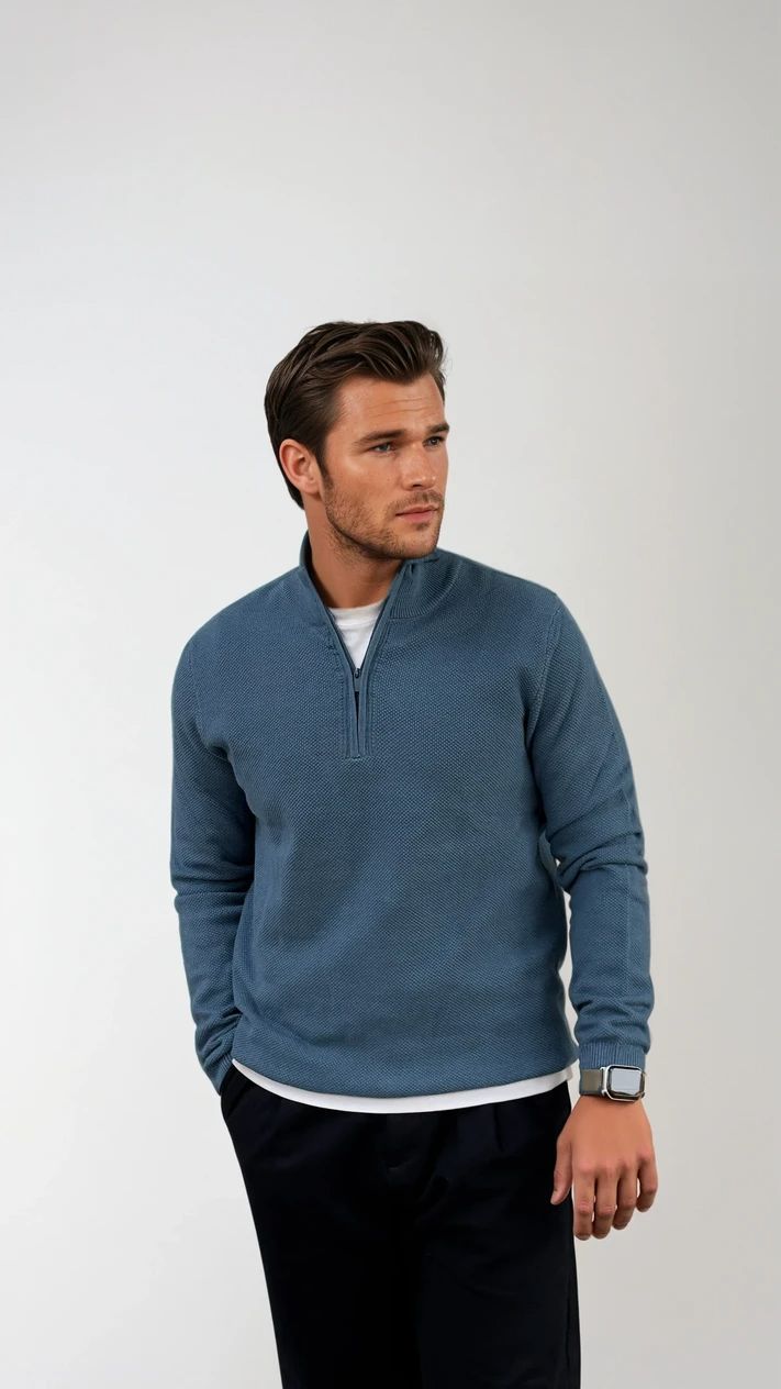 Ανδρική Πλεκτή μπλούζα Half-Zip MFG