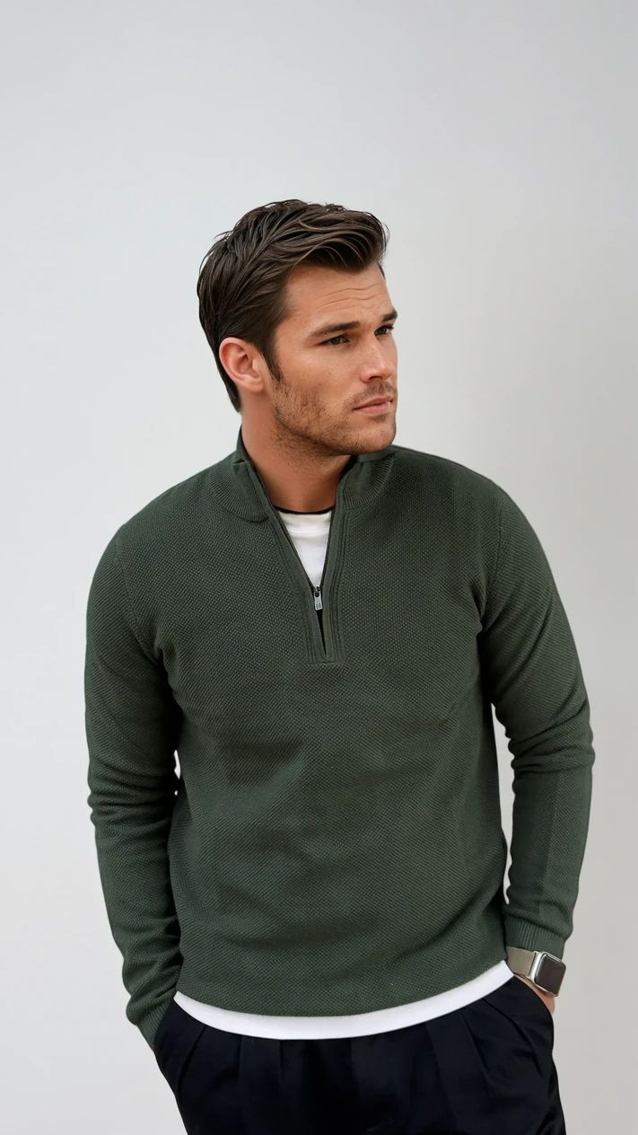 Ανδρική Πλεκτή μπλούζα Half-Zip MFG