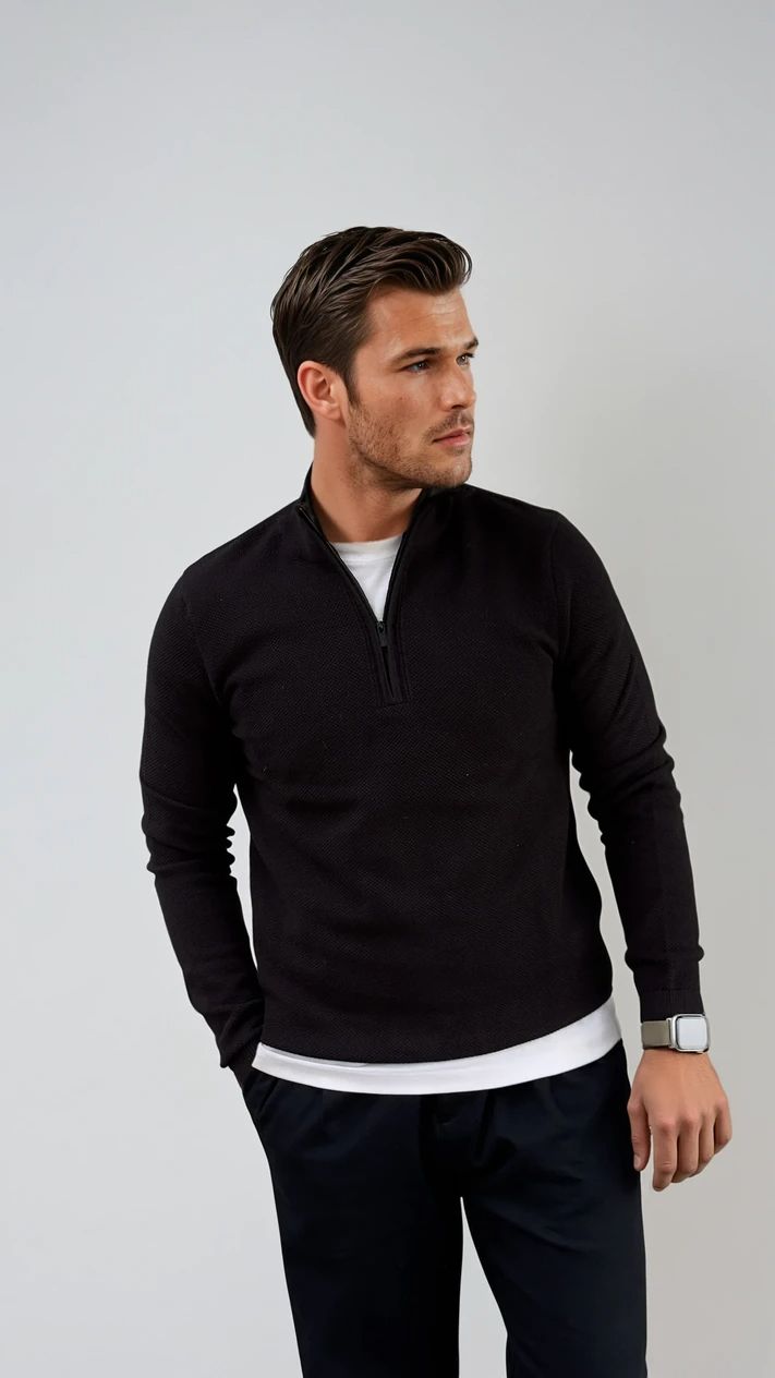 Ανδρική Πλεκτή μπλούζα Half-Zip MFG