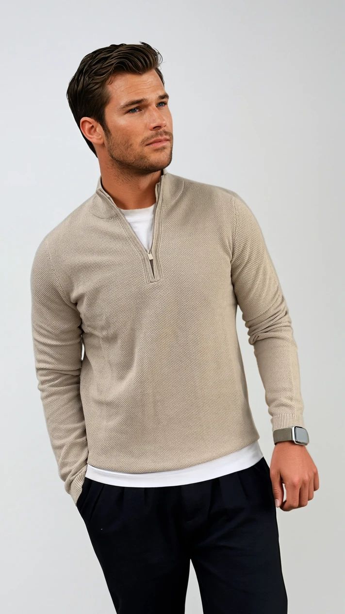 Ανδρική Πλεκτή μπλούζα Half-Zip MFG