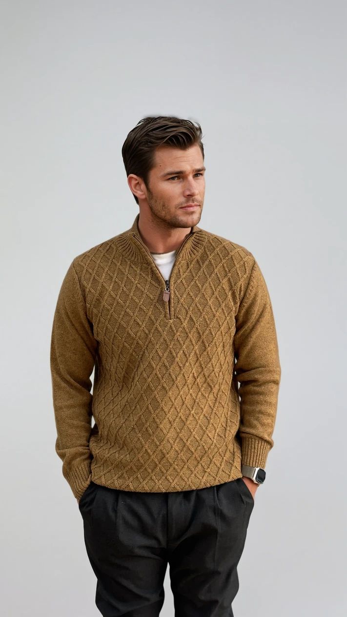 Ανδρική Πλεκτή Μπλούζα Wool Half-Zip MFG