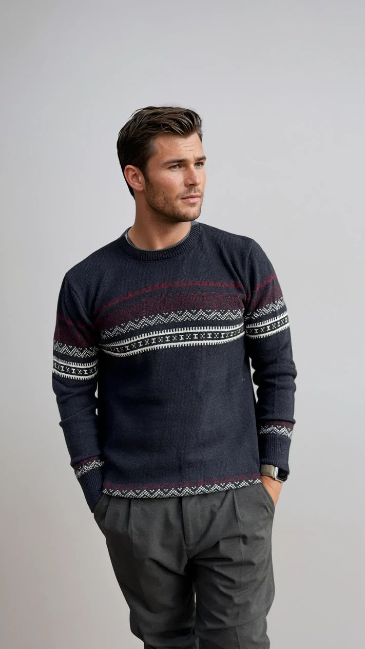 Ανδρική Πλεκτή Μπλούζα Pattern MFG