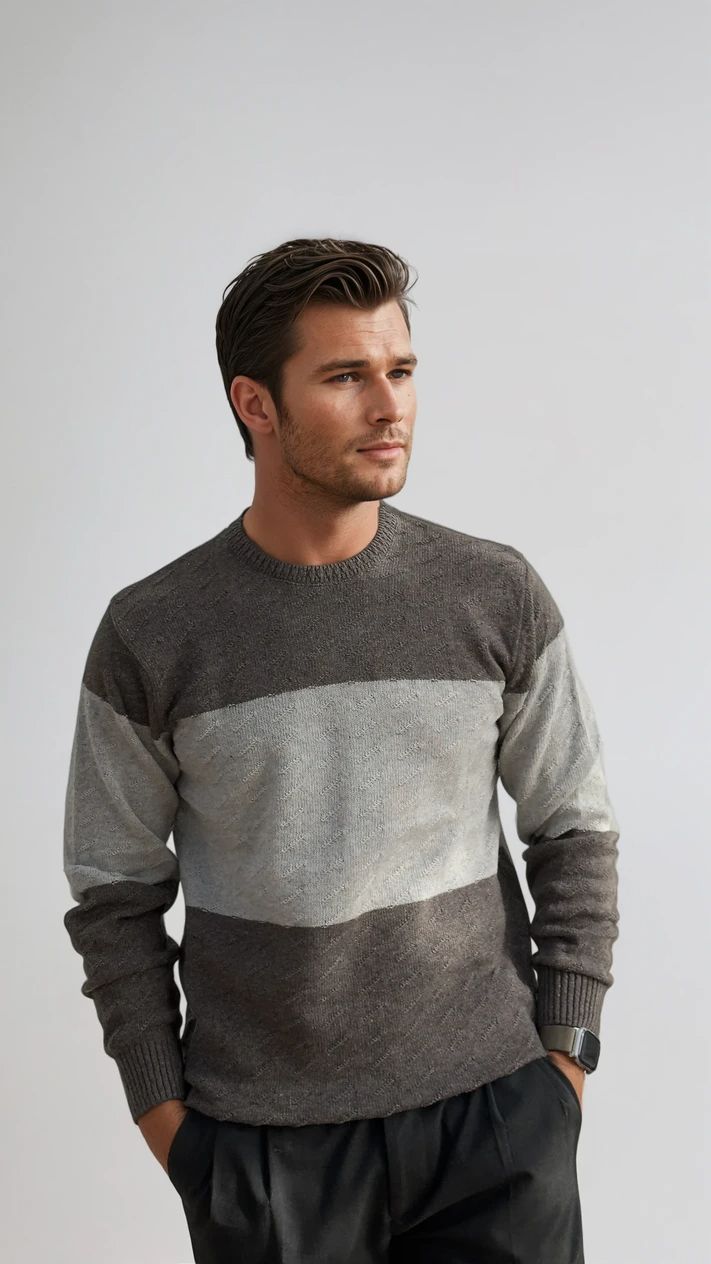 Ανδρική πλεκτή Μπλούζα Half MFG