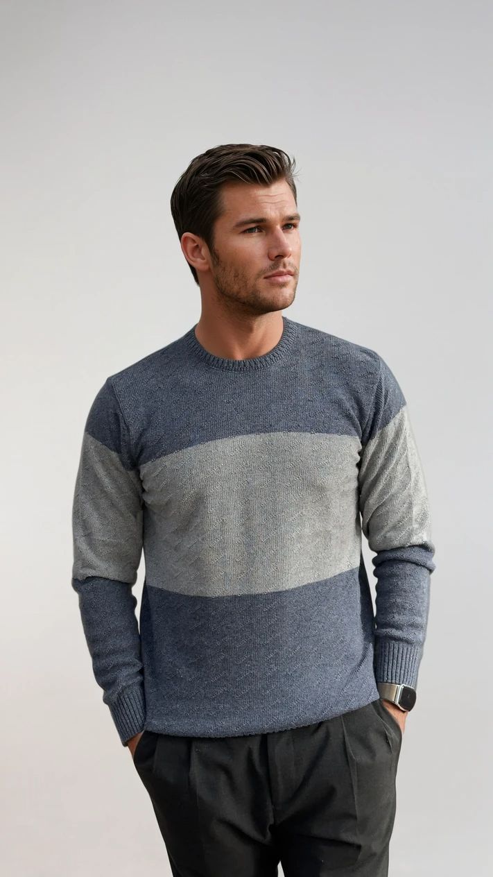 Ανδρική πλεκτή Μπλούζα Half MFG