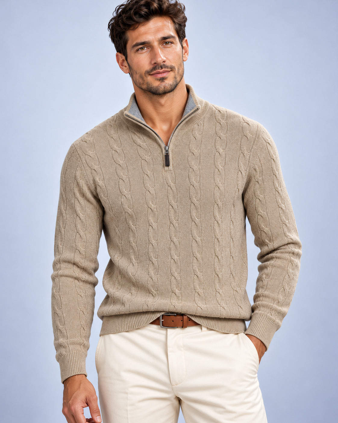 Ανδρική μπλούζα Πλεκτή Half-zip Knit MFG