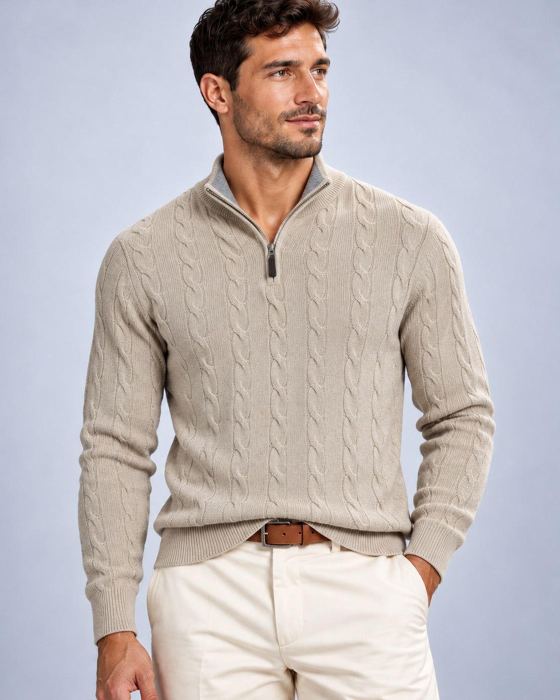 Ανδρική μπλούζα Πλεκτή Half-zip Knit MFG
