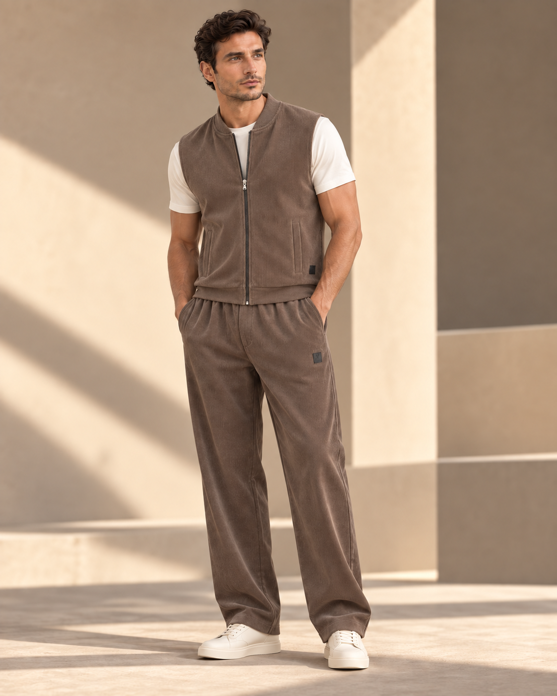 Ανδρικό Cottle Set Αμάνικο Μπουφαν & Παντελόνα MFG