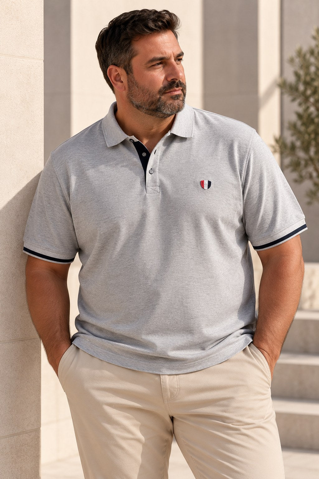Ανδρικό Polo Μπλουζάκι 3 Color Bigsize MFG