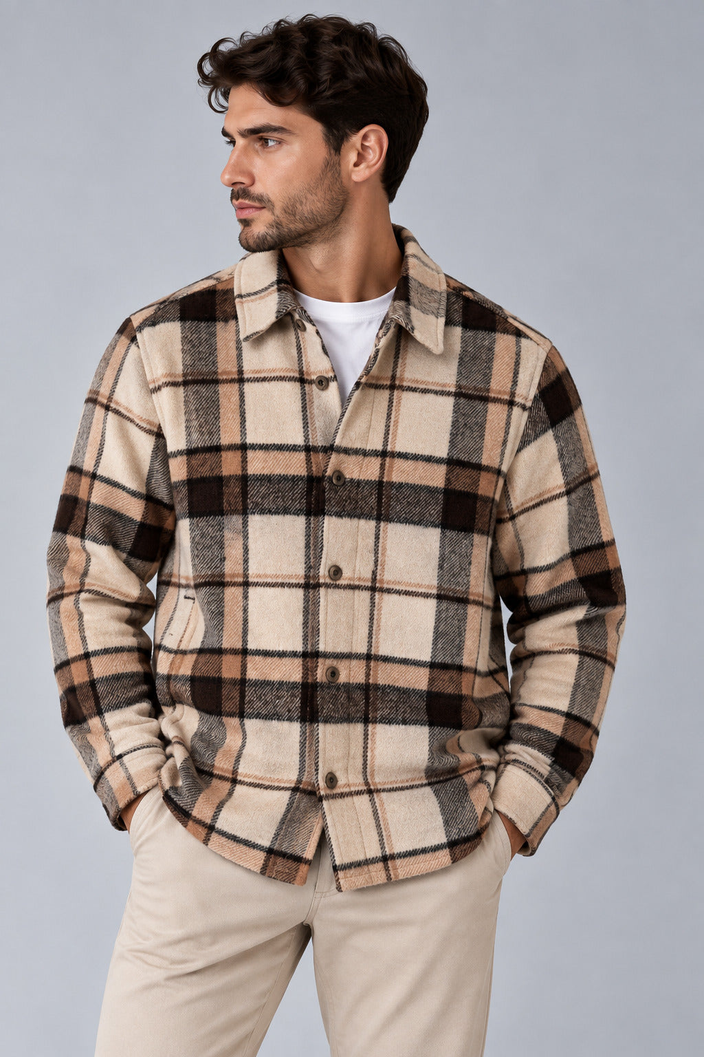 Ανδρικό Πουκάμισο Flannel Over Cream MFG