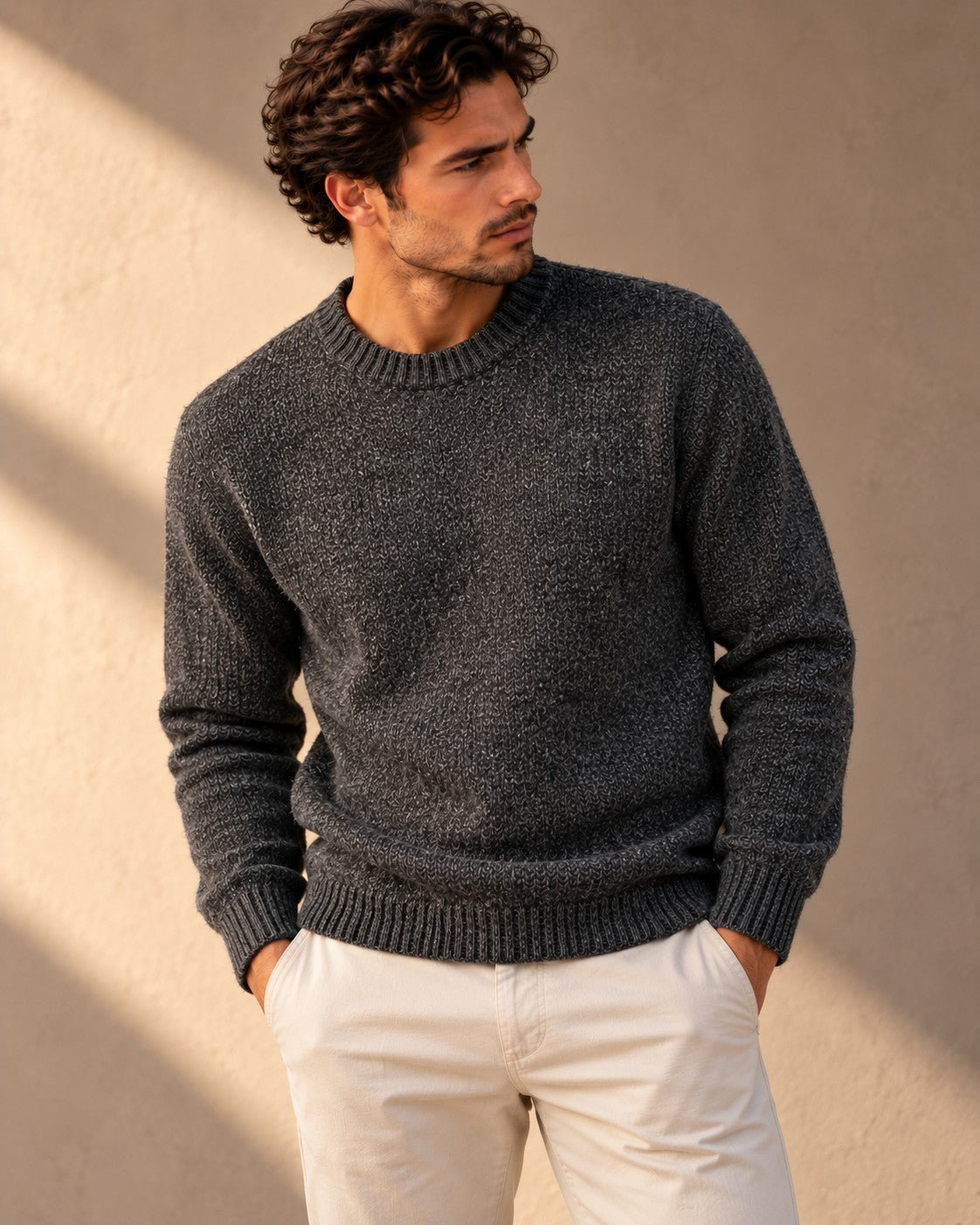 Ανδρική Πλεκτή Μπλούζα Wool Ζακάρ MFG