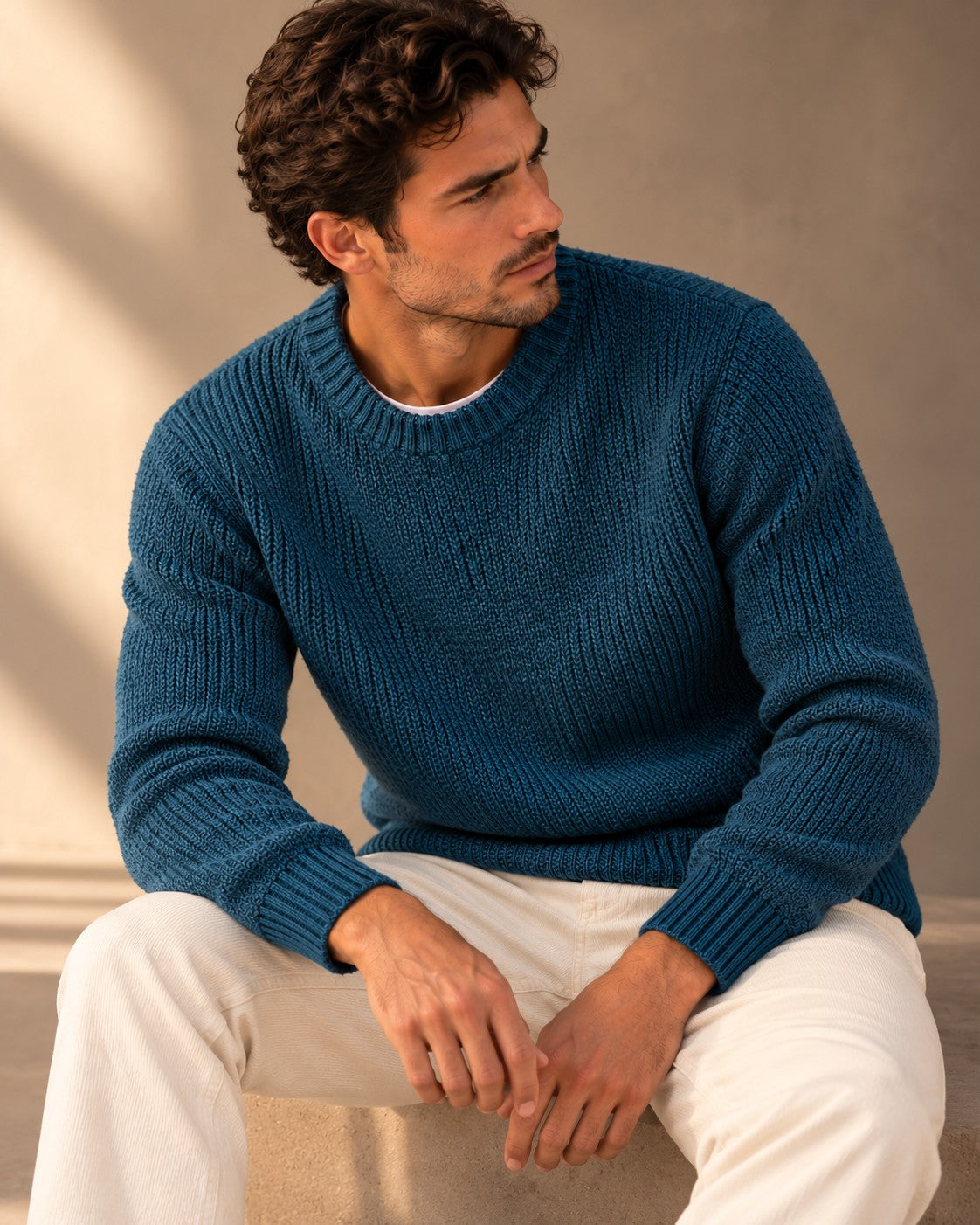 Ανδρική Πλεκτή Μπλούζα Wool Ζακάρ MFG
