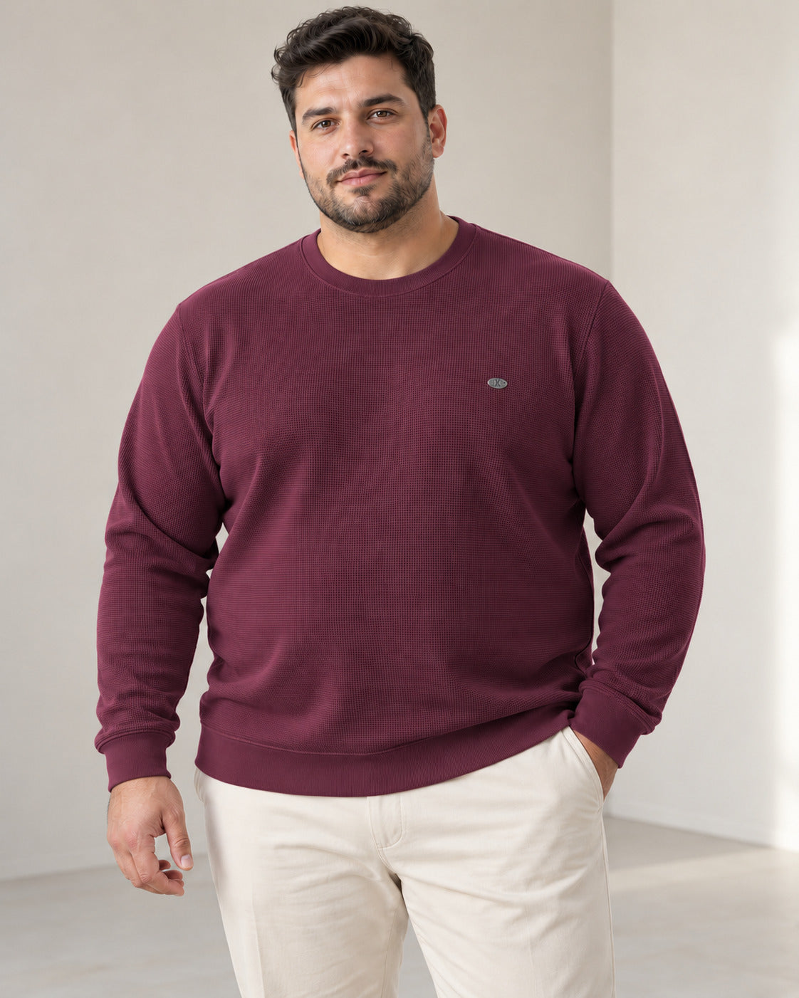 Ανδρική Μπλούζα Λαιμόκοψη Waffle MFG Bigsize