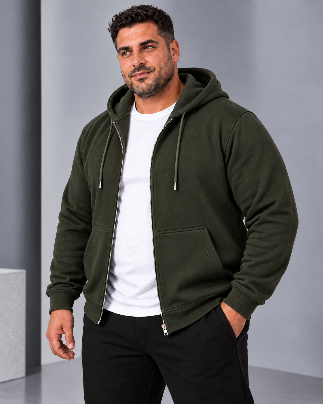 Ανδρική Φούτερ Ζακέτα Simple BIGSIZE MFG