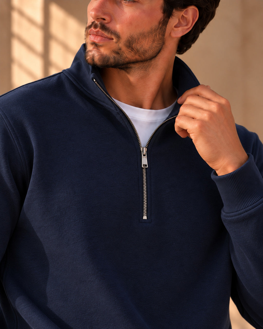 Ανδρική  Μπλούζα Premium Cotton Half-zip MFG
