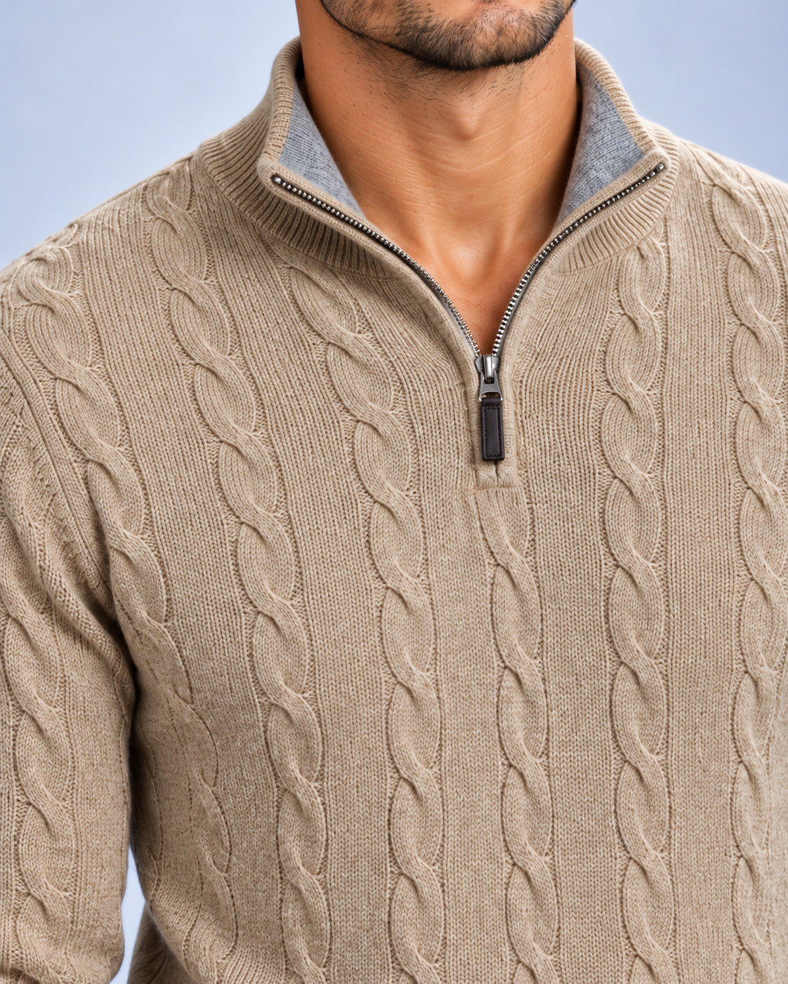 Ανδρική μπλούζα Πλεκτή Half-zip Knit MFG