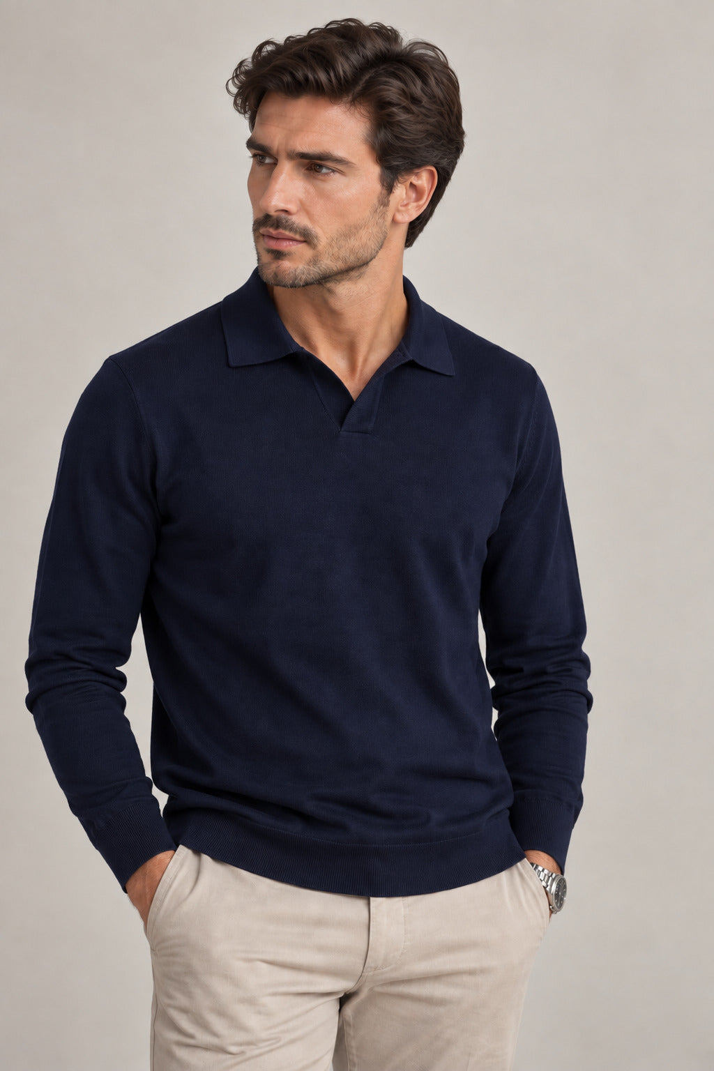 Ανδρική πλεκτή μπλούζα V elegance MFG